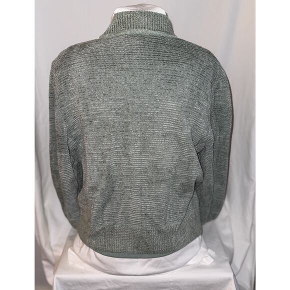 St John Sport Vintage Pastel Green Full Zip Cardigan & Tank Set Chic Preppy Sz L - Picture 2 of 16